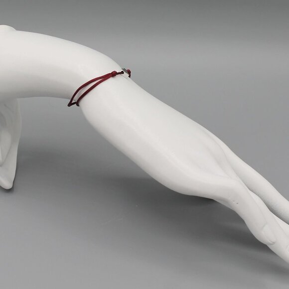 Jewelry heart burgundy silver string bracelet adjustable fashion delicate brand - Picture 6 of 7